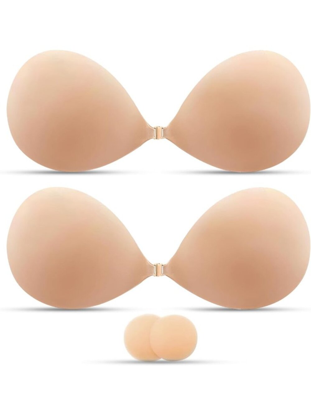 2 Pack Sticky Invisible Strapless Push-Up Bra for Backless Dresses & Tops